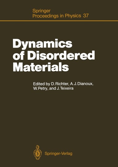 Dieter Richter, Albert J. Dianoux, Winfried Petry, Jose Teixeira - Dynamics of Disordered Materials, Häftad