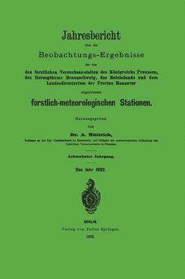 Jahresbericht über die Beobachtungs-Ergebnisse 1