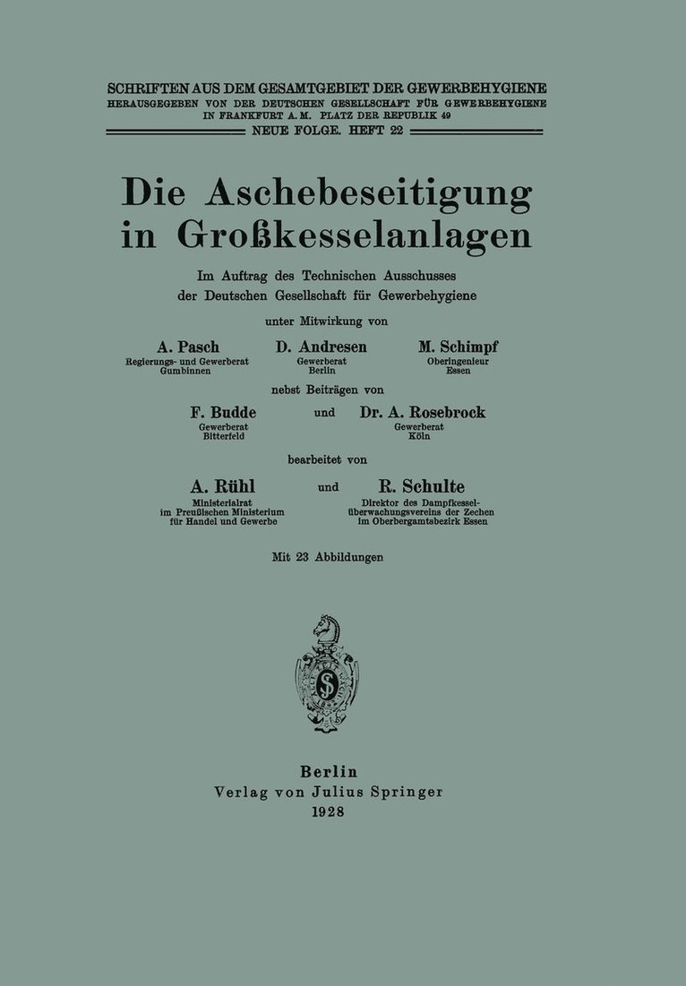 Die Aschebeseitigung in Grokesselanlagen 1