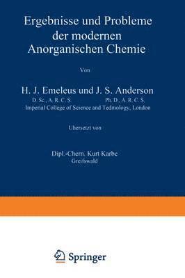 Ergebnisse und Probleme der Modernen Anorganischen Chemie 1