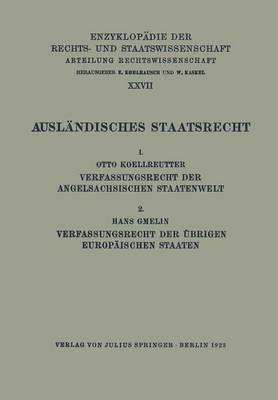 Otto Koellreutter, Eduard Kohlrausch, Walter Kaskel, A. Spiethoff - Ausländisches Staatsrecht, Häftad
