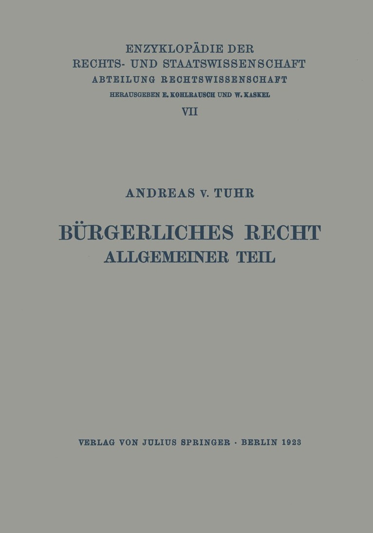 Bürgerliches Recht Allgemeiner Teil 1