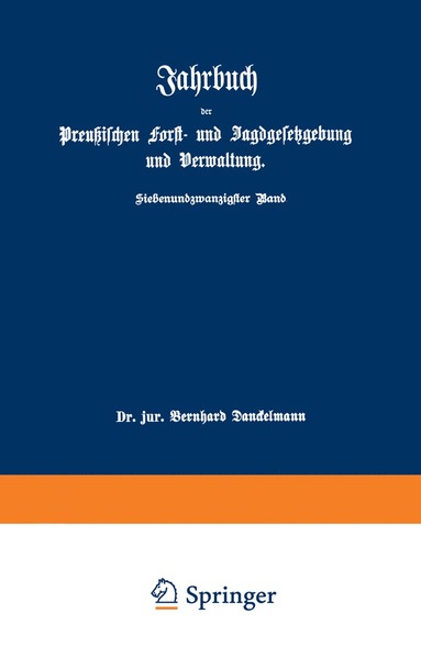 bokomslag Jahrbuch der Preuischen Forst- und Jagdgesetzgebung und Verwaltung