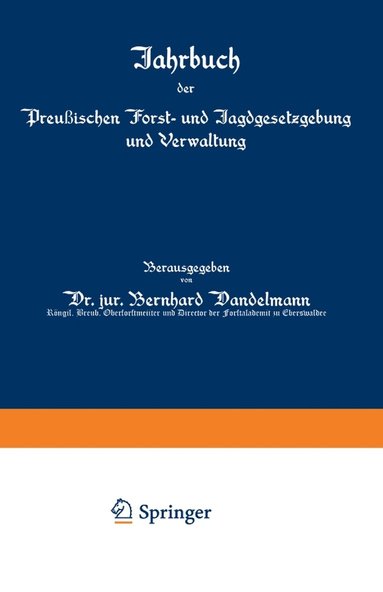 bokomslag Jahrbuch der Preußischen Forst- und Jagdgesetzgebung und Verwaltung