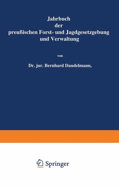 bokomslag Jahrbuch der Preuischen Forst- und Jagdgesetzgebung und Verwaltung