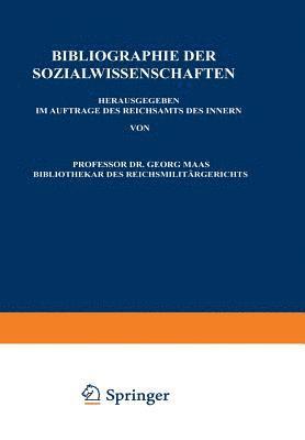 Otto Waldschütz, Otto Waldschutz, Georg Maas - Bibliographie der Sozialwissenschaften, Häftad