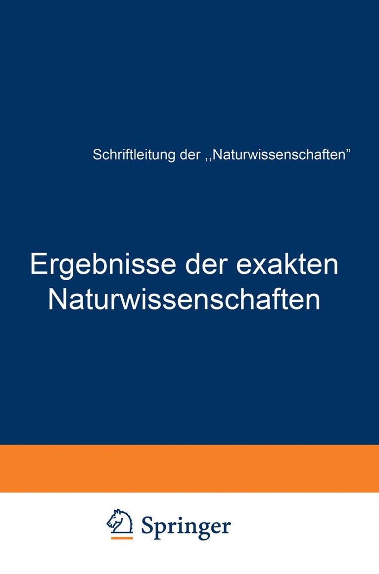 Ergebnisse der exakten Naturwissenschaften 1