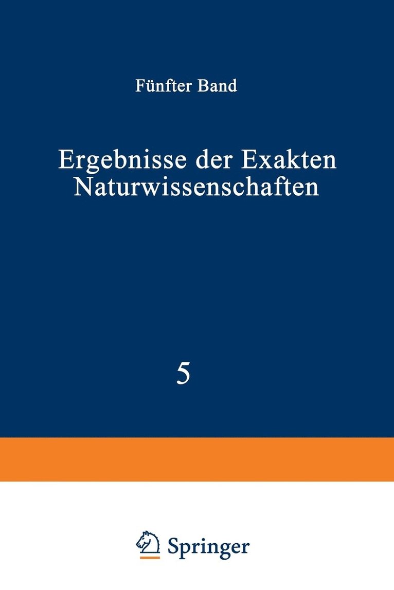 Ergebnisse der Exakten Naturwissenschaften 1