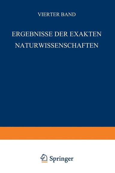 bokomslag Ergebnisse der Exakten Naturwissenschaften