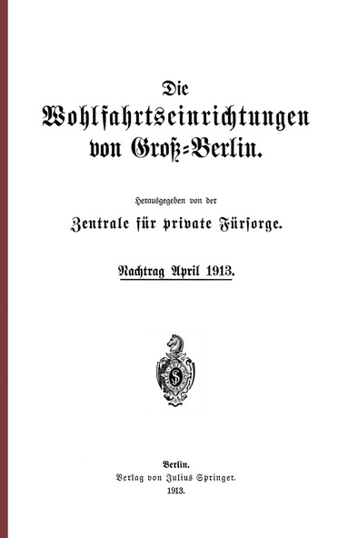 bokomslag Die Wohlfahrtseinrichtungen von Groß-Berlin