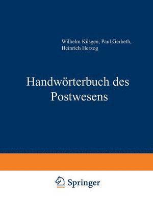 Handwrterbuch des Postwesens 1