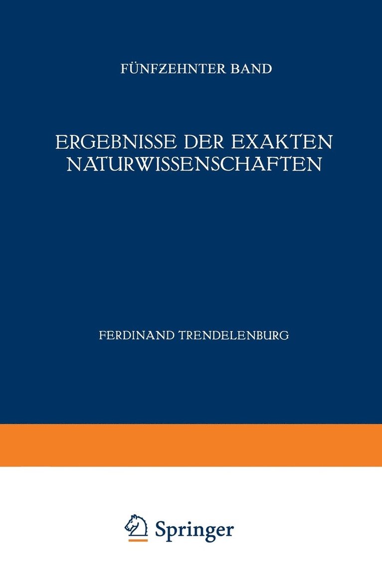 Ergebnisse der Exakten Naturwissenschaften 1