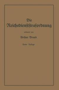 bokomslag Die Reichsdienststrafordnung (RDStO)