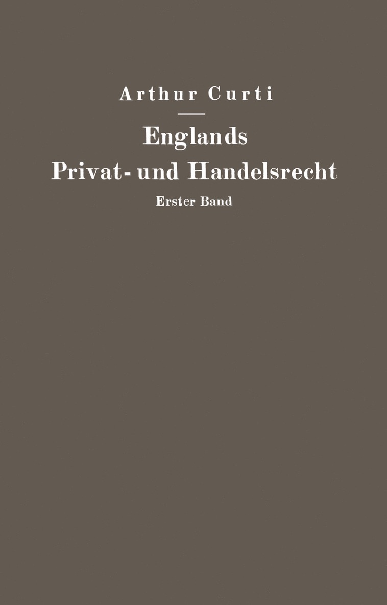 Arthur Curti - Englands Privat- und Handelsrecht, Häftad