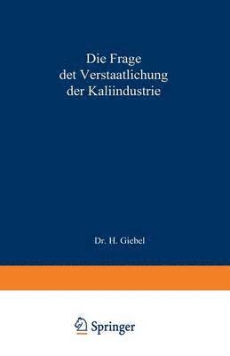 Die Frage der Verstaatlichung der Kaliindustrie 1