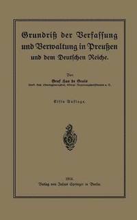 bokomslag Grundriß der Verfassung und Verwaltung in Preußen und dem Deutschen Reiche