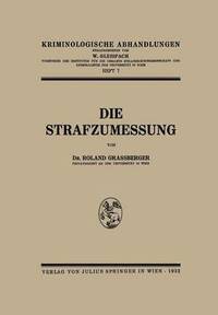 bokomslag Die Strafzumessung