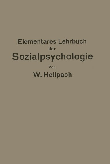 bokomslag Elementares Lehrbuch der Sozialpsychologie