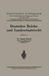 bokomslag Deutsches Reichs- und Landesstaatsrecht