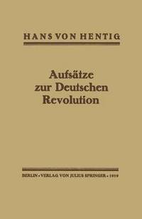 bokomslag Aufstze zur Deutschen Revolution