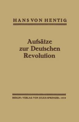 bokomslag Aufsätze zur Deutschen Revolution