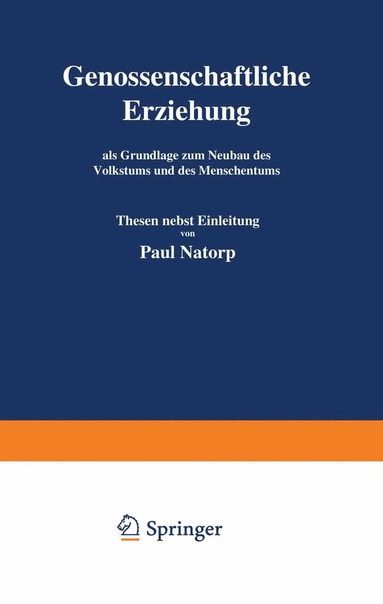 bokomslag Genossenschaftliche Erziehung