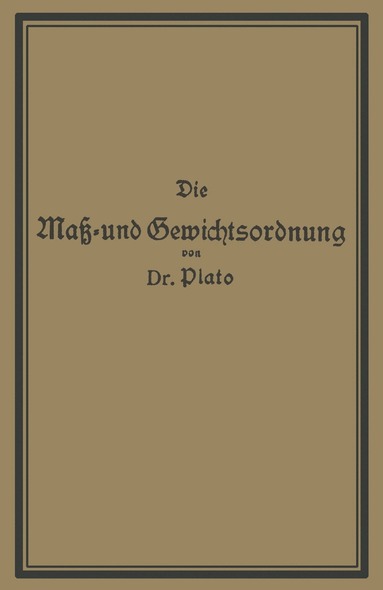 bokomslag Die Maß- und Gewichtsordnung