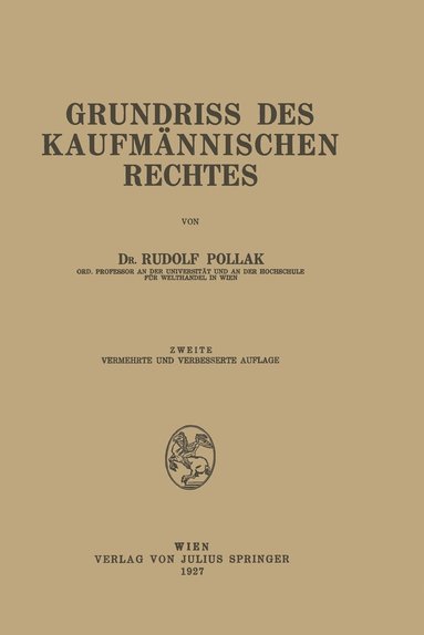 bokomslag Grundriss des Kaufmnnischen Rechtes