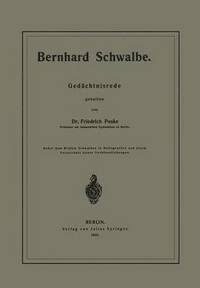 bokomslag Bernhard Schwalbe. Gedchtnisrede