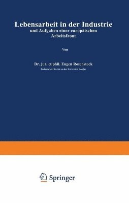 bokomslag Lebensarbeit in der Industrie und Aufgaben einer europischen Arbeitsfront