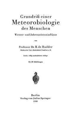 bokomslag Grundriß einer Meteorobiologie des Menschen