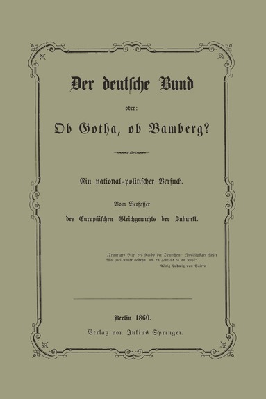 NA Schwebemeyer - Der deutsche Bund oder: Ob Gotha, ob Bamberg?, Häftad