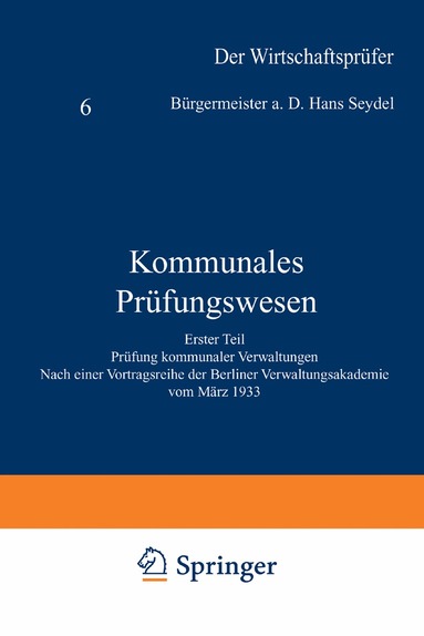 Hans Sendel - Kommunales Prüfungswesen, Häftad