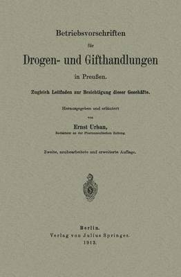 bokomslag Betriebsvorschriften fr Drogen- und Gifthandlungen in Preuen