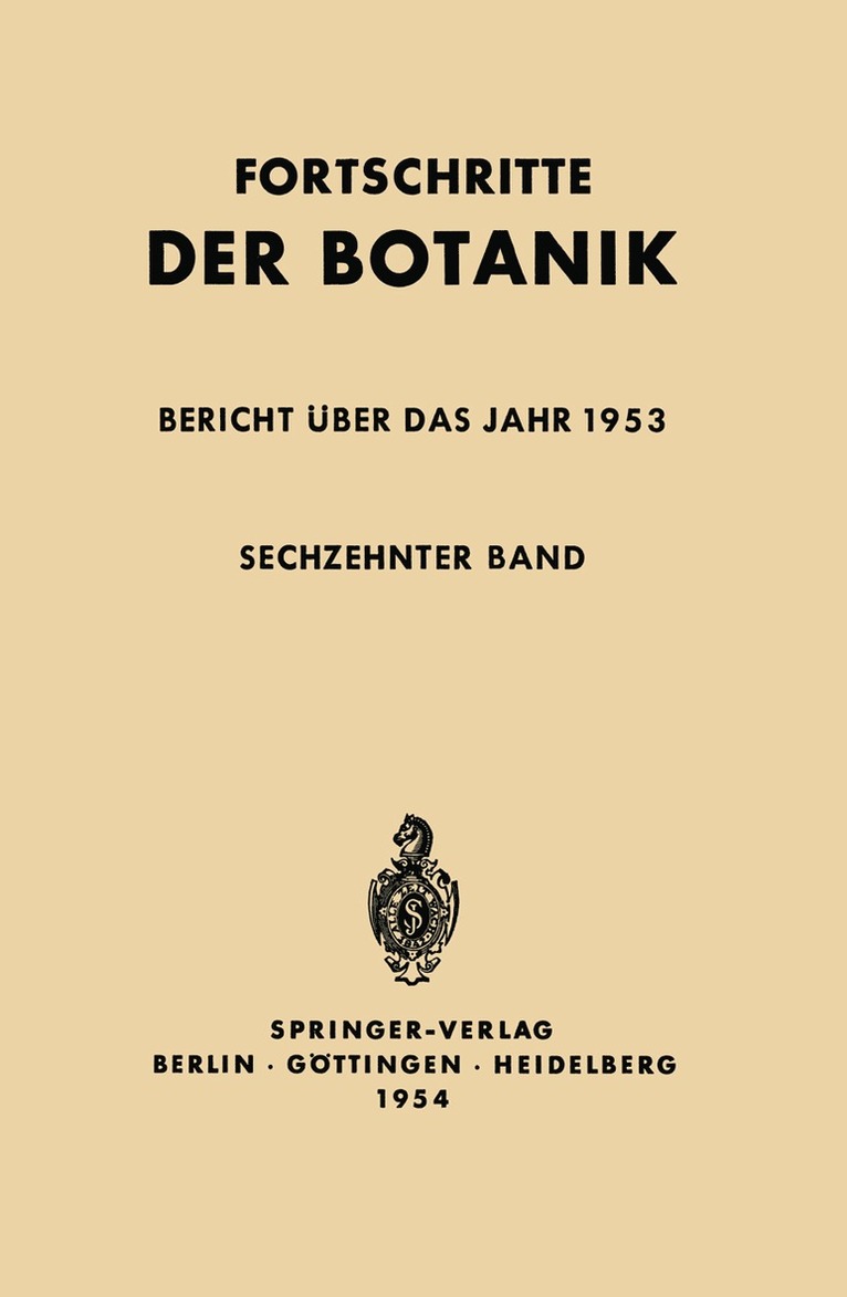 Ernst Gäumann, Otto Renner - Bericht über das Jahr 1953, Häftad