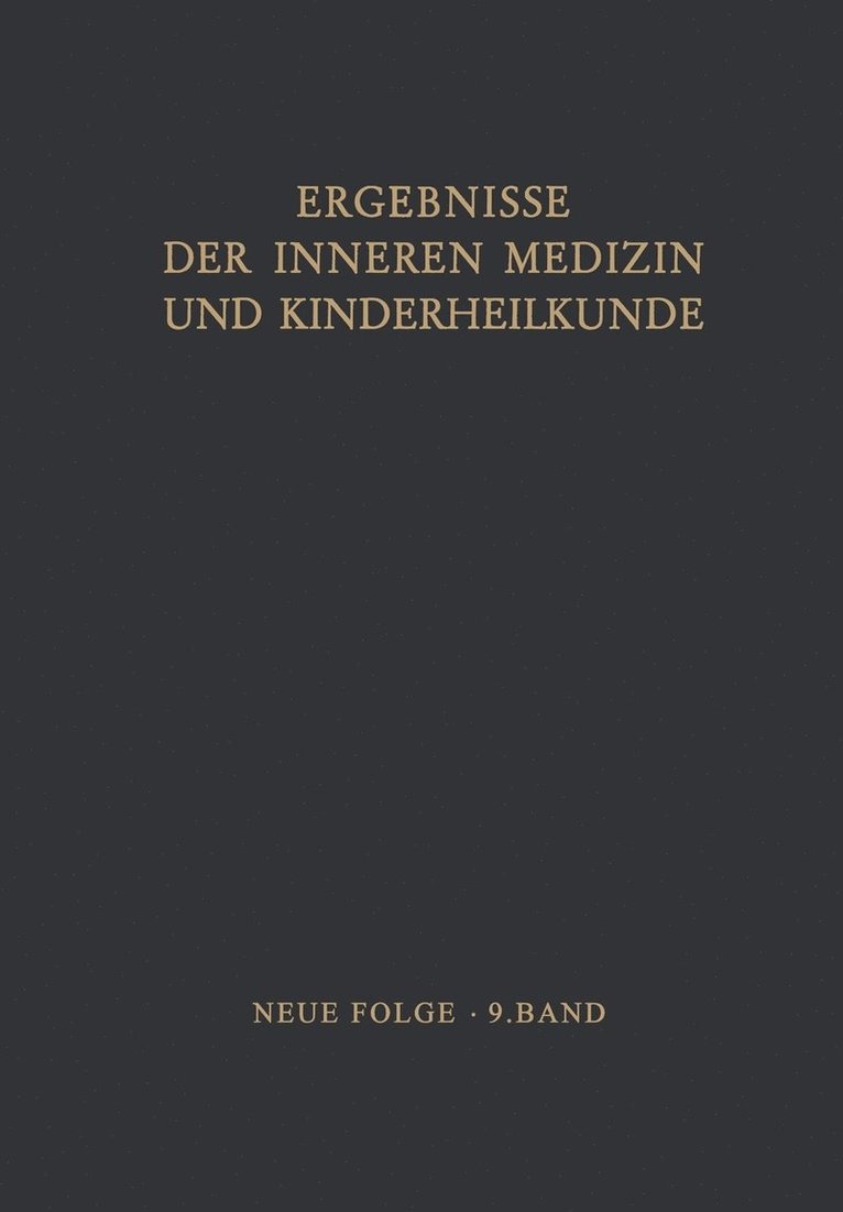 Ergebnisse der Inneren Medizin und Kinderheilkunde 1