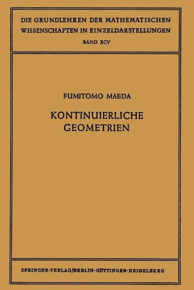 bokomslag Kontinuierliche Geometrien