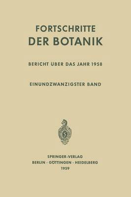 Ulrich Lüttge, Wolfram Beyschlag, Burkhard Büdel, Dennis Francis, John Cushman - Bericht Über das Jahr 1958, Häftad