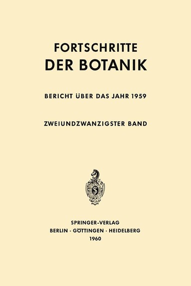 Erwin Bünning, Ernst Gäumann - Bericht über das Jahr 1959, Häftad