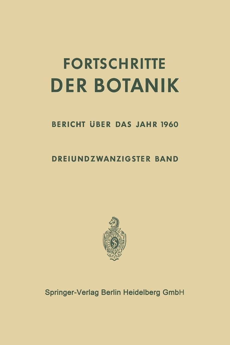 Erwin Bünning, Ernst Gäumann, Erwin Bunning, Ernst Gaumann - Bericht über das Jahr 1960, Häftad