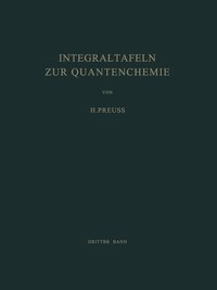 bokomslag Integraltafeln zur Quantenchemie