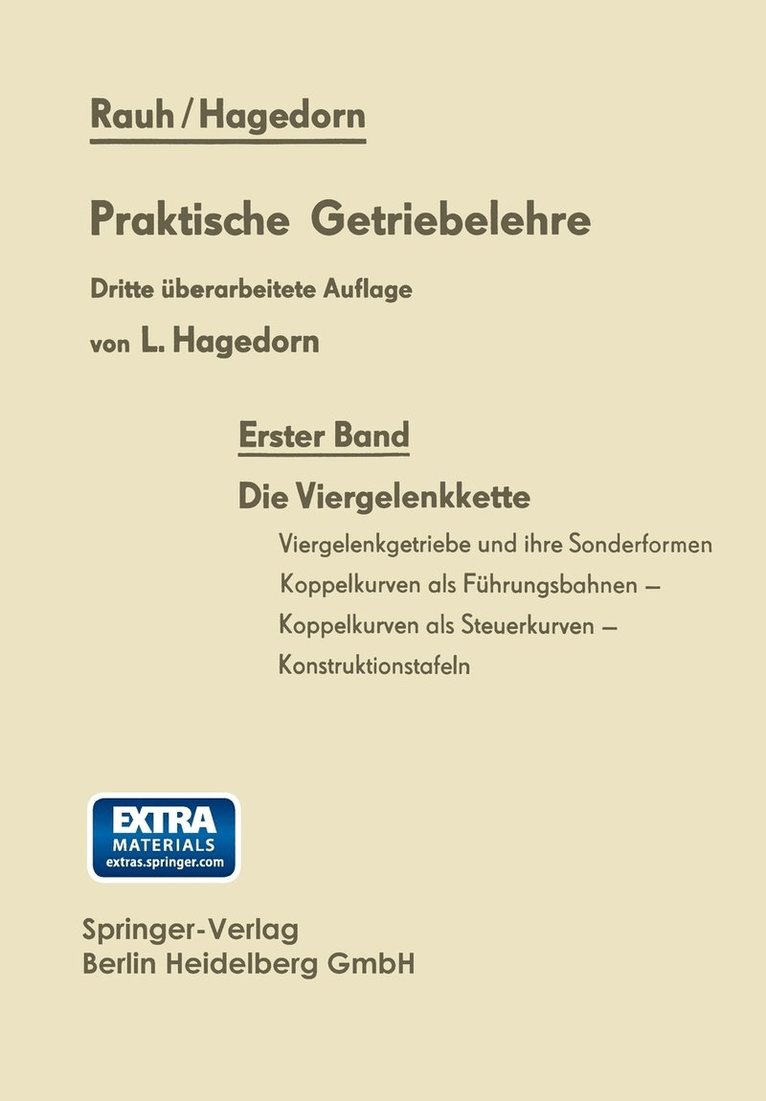 Kurt Rauh, L. Hagedorn - Praktische Getriebelehre, Häftad