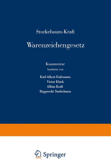 bokomslag Storkebaum-Kraft Warenzeichengesetz