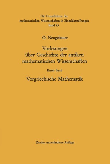 bokomslag Vorlesungen ber Geschichte der antiken mathematischen Wissenschaften