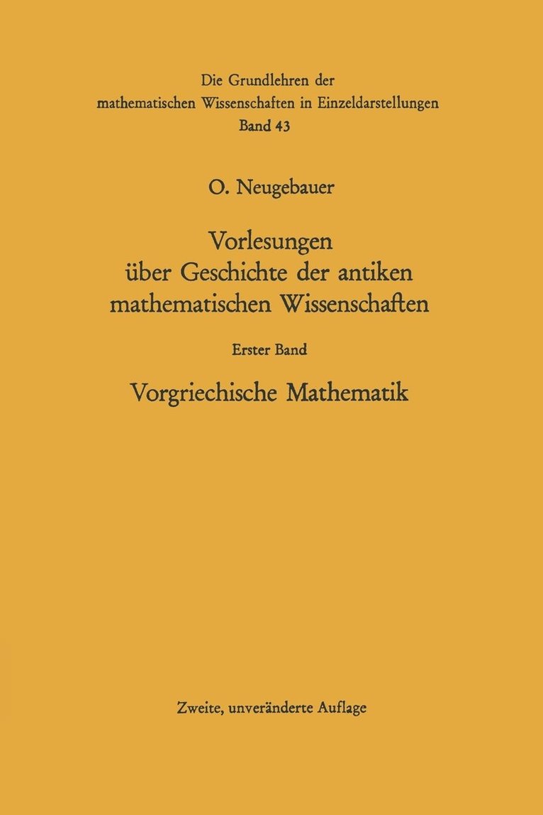 Otto Neugebauer - Vorlesungen über Geschichte der antiken mathematischen Wissenschaften, Häftad