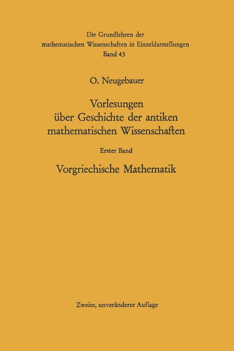 Vorlesungen ber Geschichte der antiken mathematischen Wissenschaften 1