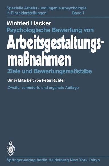 bokomslag Psychologische Bewertung von Arbeitsgestaltungsmaßnahmen