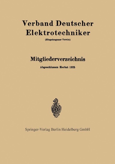 bokomslag Mitgliederverzeichnis