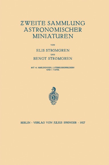 Elis Strömgren, Bengt Strömgren - Zweite Sammlung Astronomischer Miniaturen, Häftad