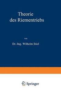 bokomslag Theorie des Riementriebs